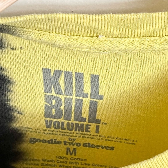 Kill Bill Volume 1 Motorcycle Graphic Split Tie Dye Yellow Black T Shirt Adult M - Picture 10 of 10